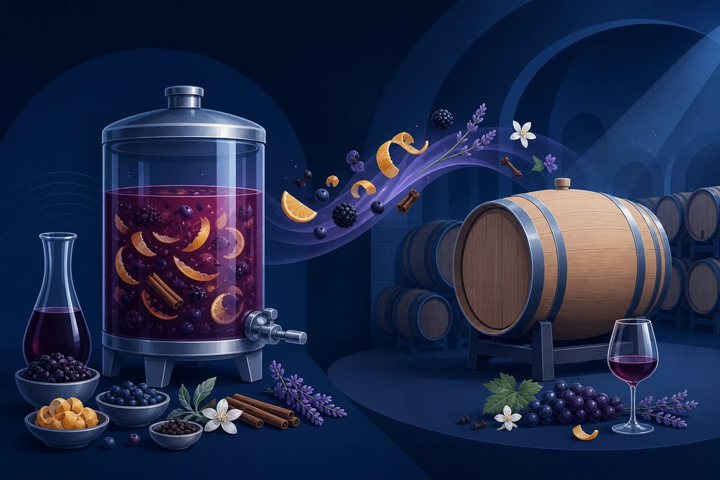 Procesos de maceración y envejecimiento en barrica para aromatizados